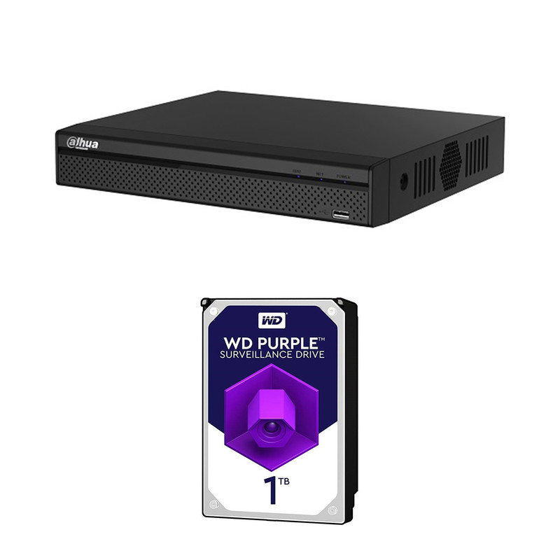 ضبط کننده ی ویدئویی داهوا مدل XVR5104HS-X به همراه هارد 1 ترابایت