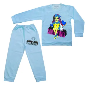 ست سویشرت و شلوار دخترانه مدل Amazing رنگ آبی