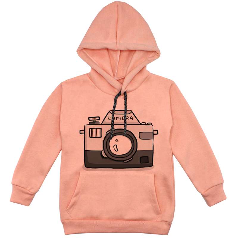 هودی پسرانه مدل دوربین عکاسی F70 رنگ گلبهی