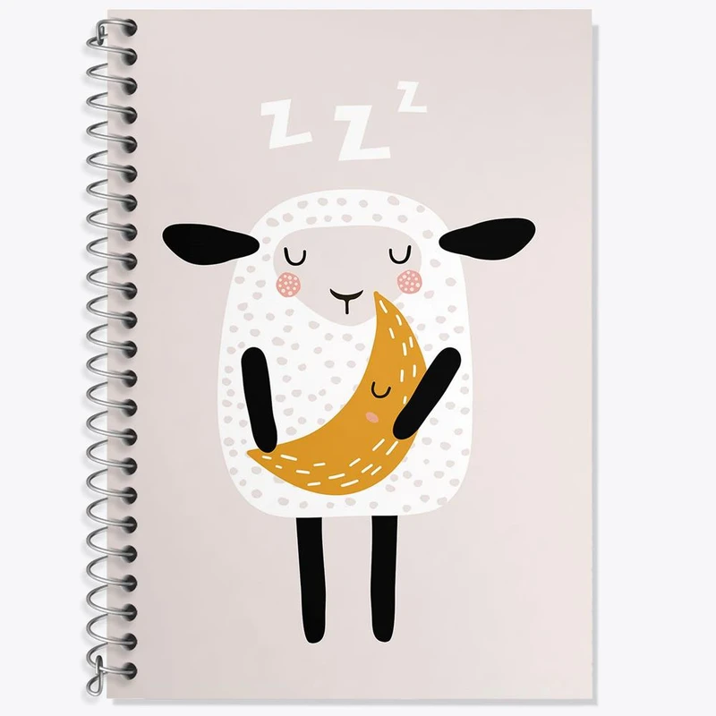 دفتر زبان 50 برگ خندالو مدل سه خط طرح گوسفند بامزه کد 29361