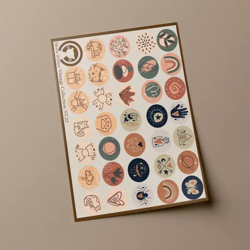 برچسب میو استیکر مدل وینتیج کالکشن- کد VC23