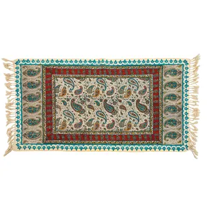 رومیزی قلمکار زابلیان مدل اعلی طرح بته جقه درشت کد 80p40