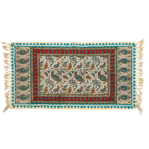رومیزی قلمکار زابلیان مدل اعلی طرح بته جقه درشت کد 80p40