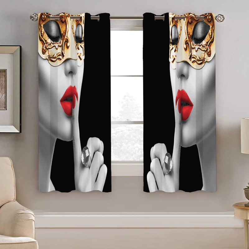 پرده نیروانا طرح چهره مدل مخمل کد 5196 سایز 140×200 سانتی متر