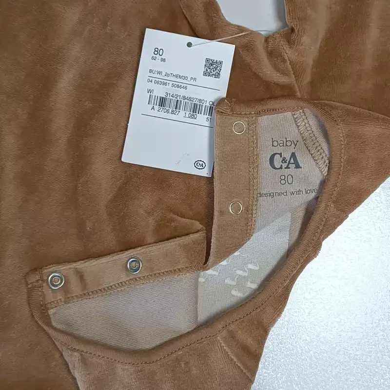 ست تی شرت آستین بلند و شلوار نوزادی سی اند ای مدل گوزن رنگ قهوه ای