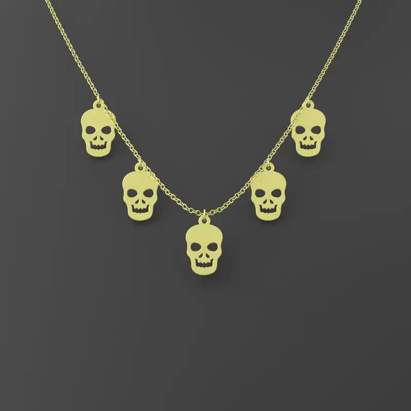 گردنبند طلا 18 عیار زنانه مدوپد مدل جمجمه کد RNA11688