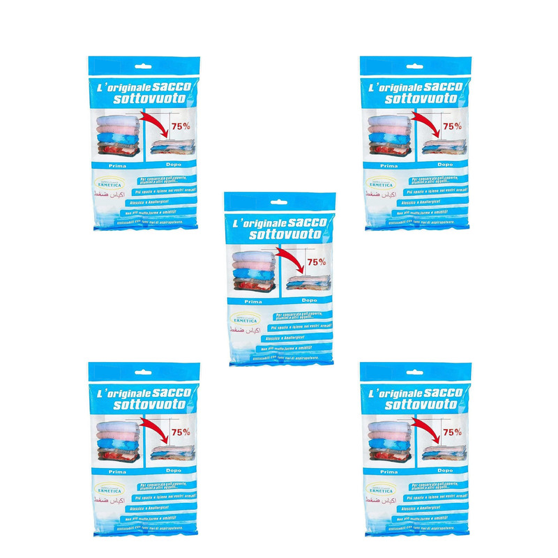 کیسه وکیوم مدل Blue-5060 محافظ لباس بسته 5 عددی