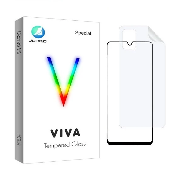 محافظ صفحه نمایش جانبو مدل FUL مناسب برای گوشی موبایل سامسونگ Galaxy A51 به همراه محافظ پشت گوشی 