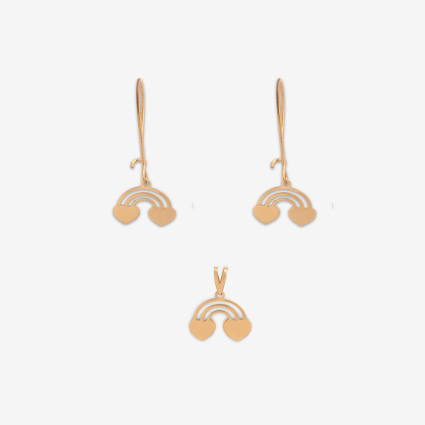 نیم ست طلا 18 عیار زنانه حافا گلد مدل قلب کد nim21