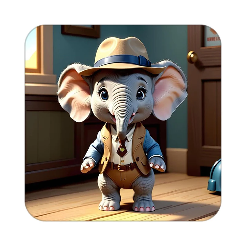 زیر لیوانی کاکتی طرح حیوانات کارتونی مدل mp27928