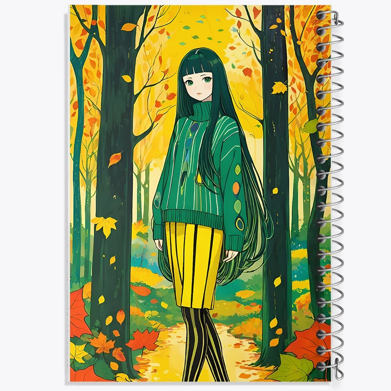 دفتر مشق 50 برگ خندالو طرح دختر و پاییز کد N3822