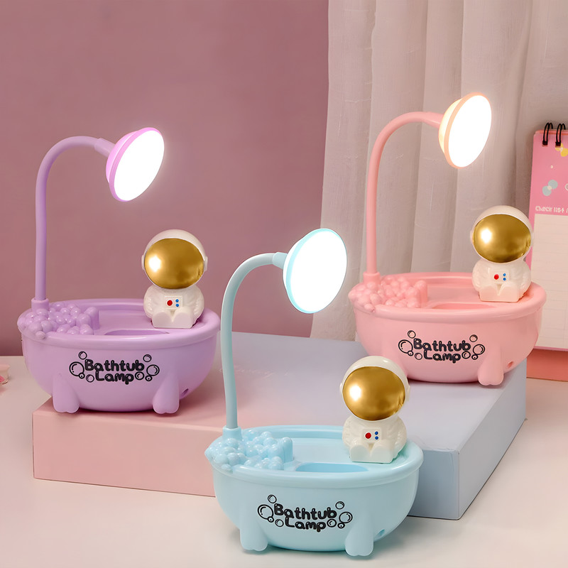 چراغ مطالعه مدل شارژی فانتزی طرح حمام و فضانورد