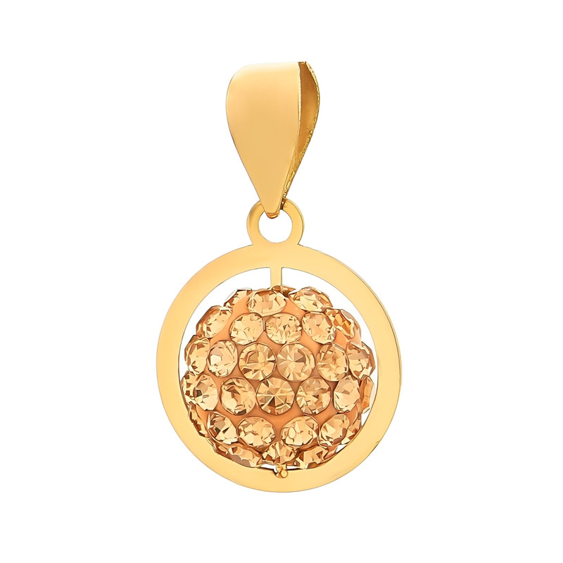 آویز گردنبند طلا 18 عیار زنانه سوزیانا مدل گوی نگین دار کد 2