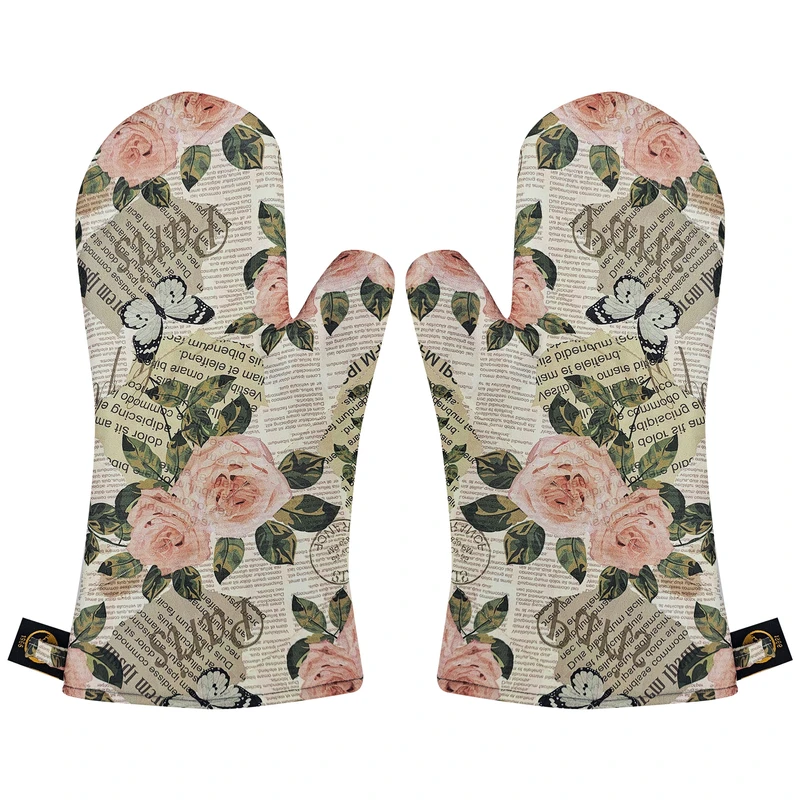 دستکش فر سیی مدل گل رز عشق کد 1223.36 بسته 2 عددی