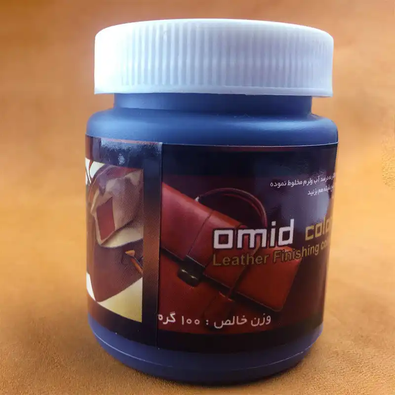 محلول رنگ آبی لبه چرم امید مدل O-BL100 وزن 100 گرم