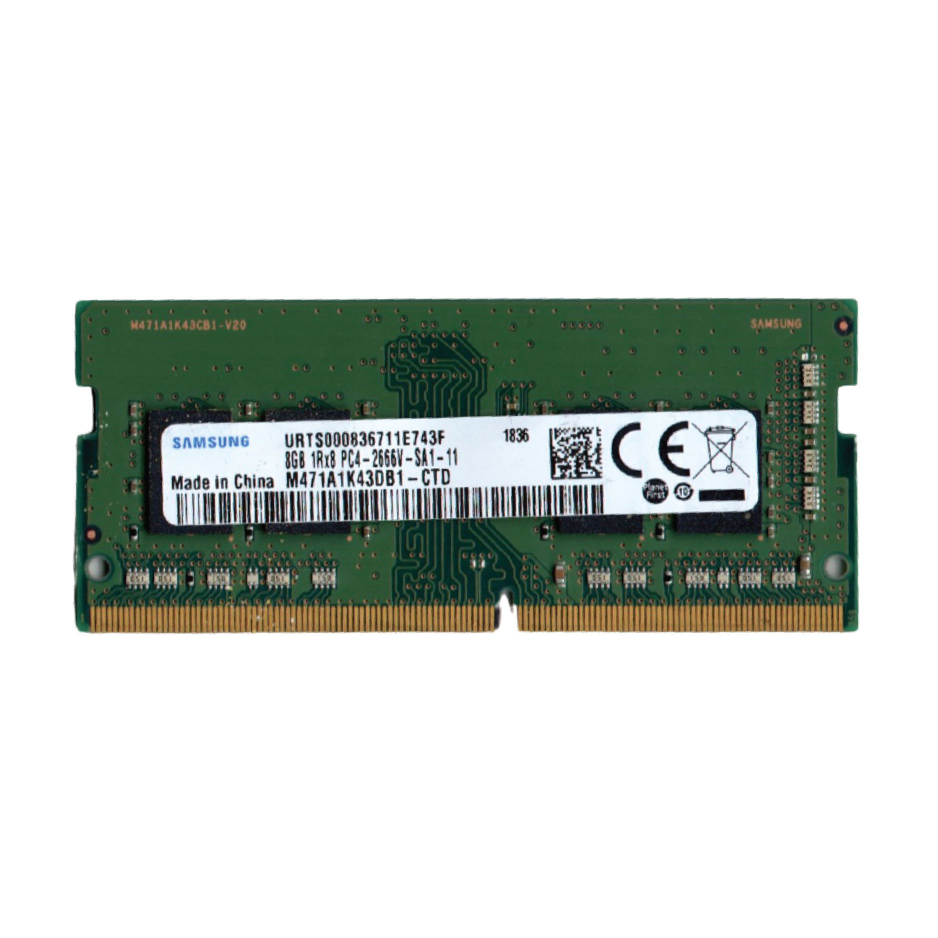 رم لپ تاپ DDR4 تک کاناله 2666 مگاهرتز CL11 سامسونگ مدل PC4 ظرفیت 8 گیگابایت