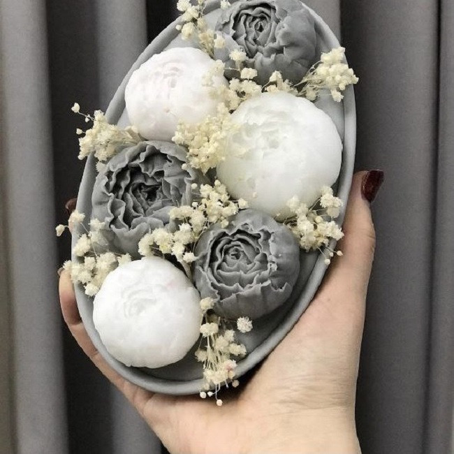 قالب شمع کوشا مدل رز پیونی مجموعه 3 تایی