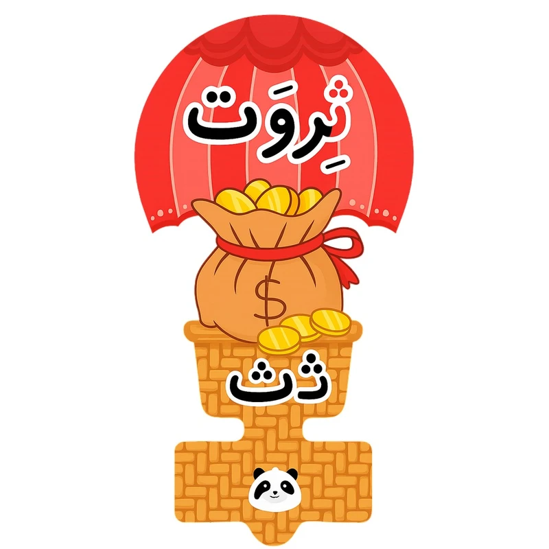 گیفت مدل حروف الفبا طرح نشانه ث به همراه نی مجموعه 50 عددی