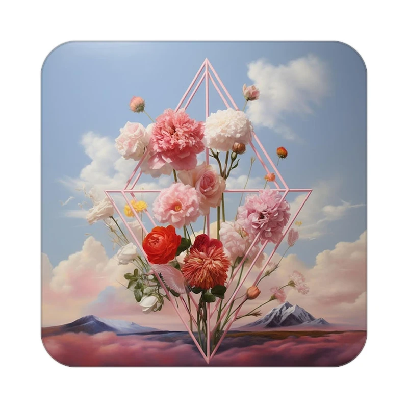 زیر لیوانی کاکتی طرح گل مدل mp16125