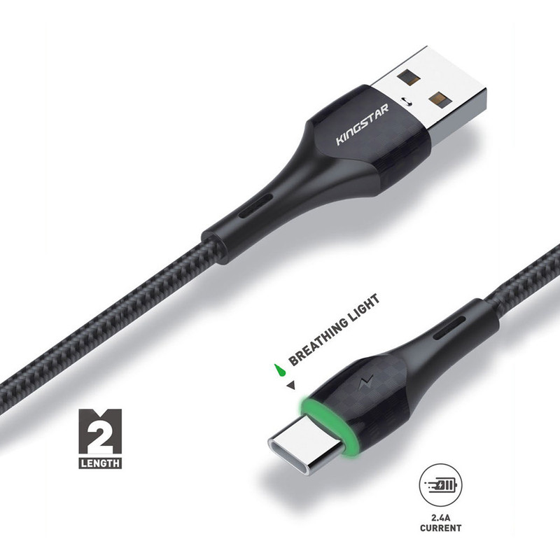 کابل تبدیل USB به USB-C کینگ استار مدل K303 طول 2 متر