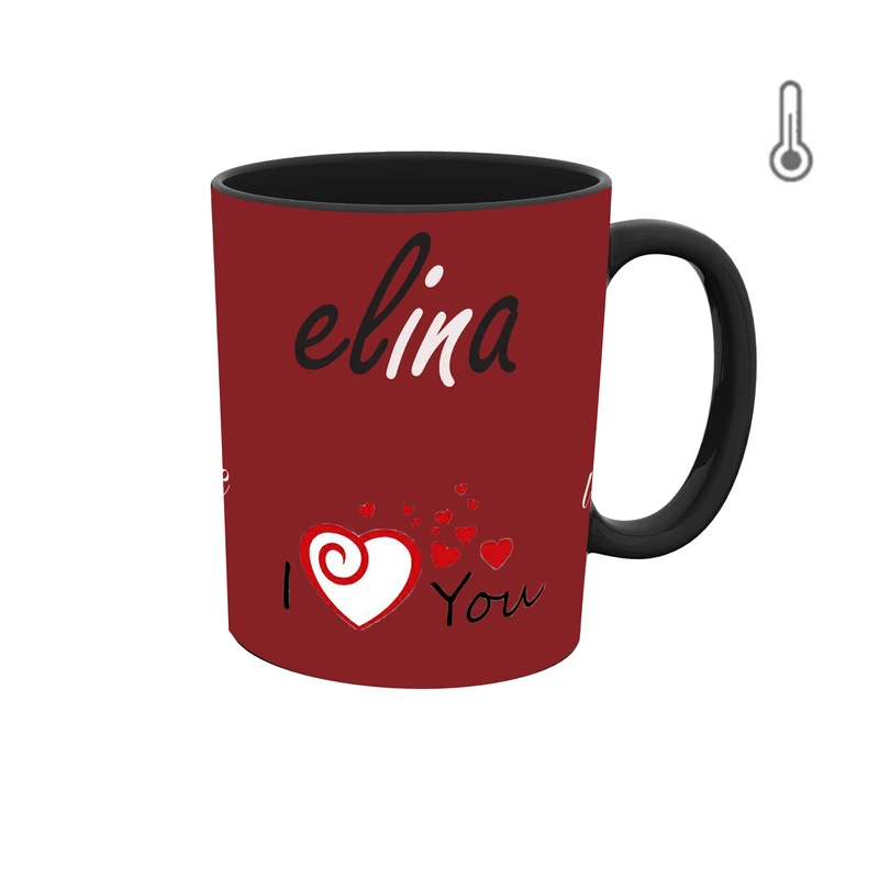 ماگ حرارتی طرح اسم الینا مدل قلب