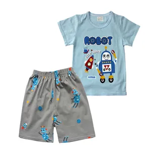 ست تی شرت و شلوارک دخترانه مدل ROBOT