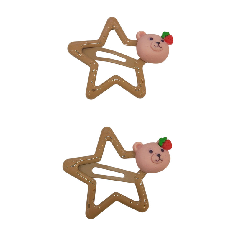 گیره مو دخترانه مدل تق تقی خرسی کد GI04 بسته 2 عددی