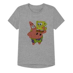 تی شرت آستین کوتاه پسرانه مدل  باب اسفنجی کد SH04 رنگ طوسی