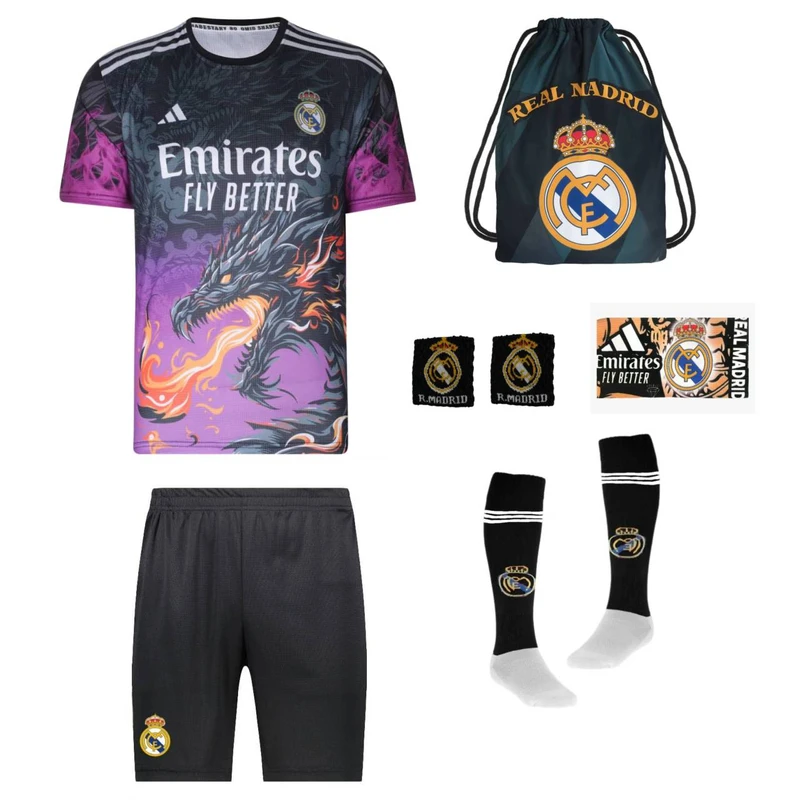 ست 7 تکه لباس ورزشی پسرانه مدل دراگون رئال مادرید طرح امباپه 2026bn