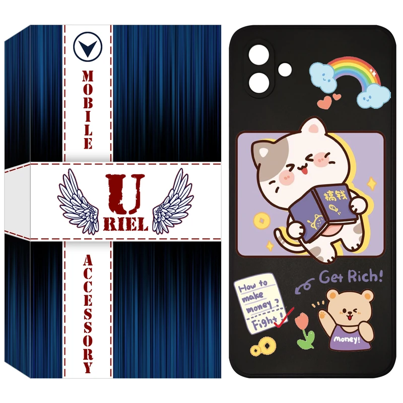 کاور یوریل مدل KSH کد 12 طرح گربه مناسب برای گوشی موبایل سامسونگ Galaxy A05