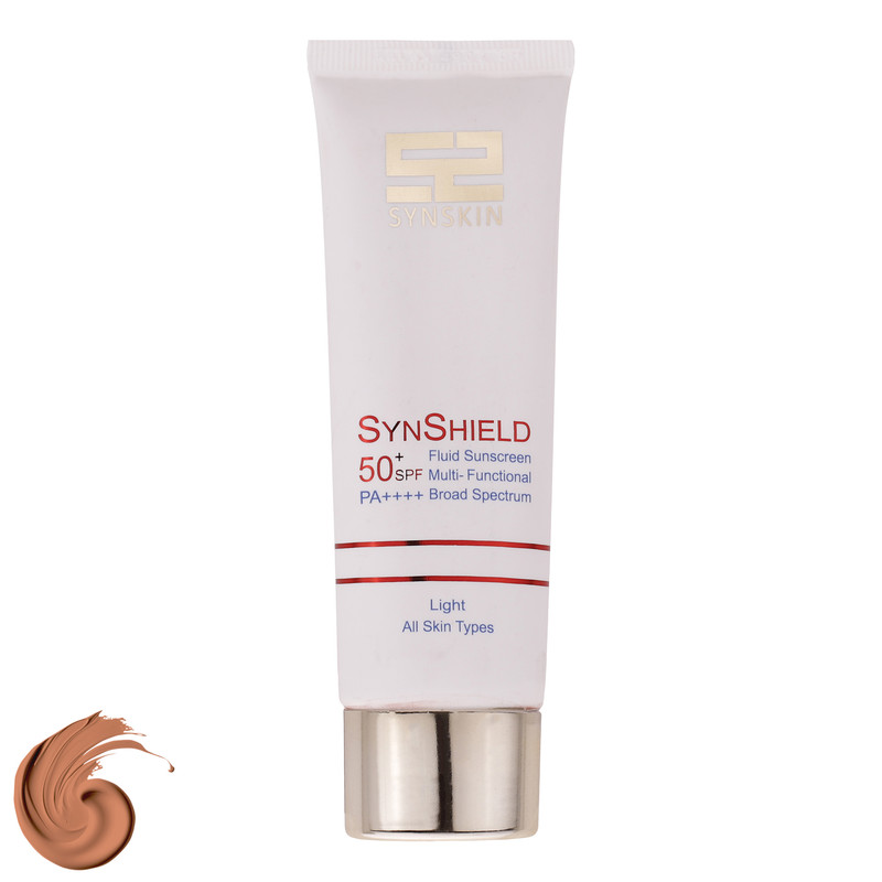 فلوئید ضد آفتاب رنگی ساین اسکین SPF50+ مدل L محافظ UVA ،UVB و +++PA، مرطوب‌کننده مناسب انواع پوست حجم 50 میلی‌لیتر