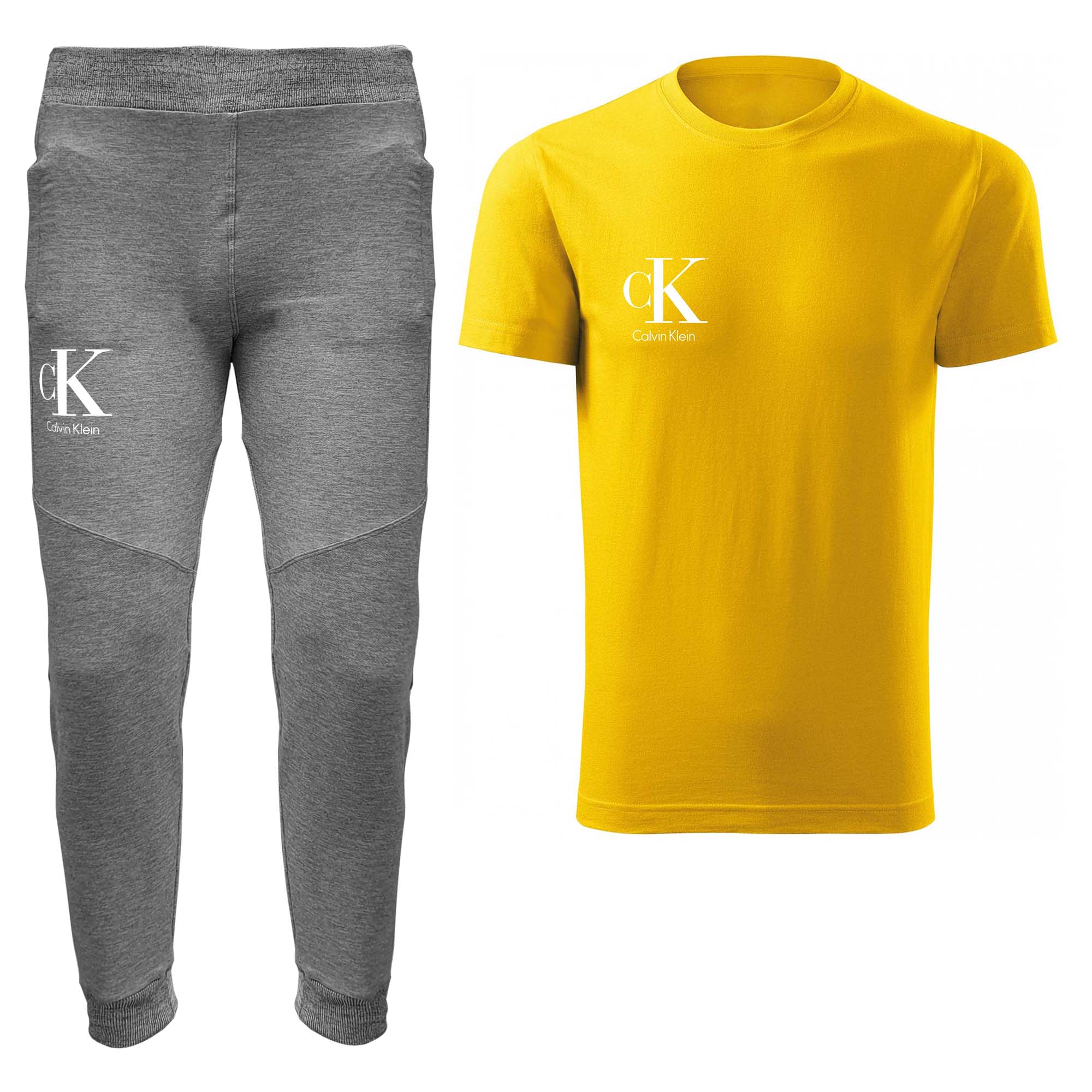 ست تی شرت و شلوار مردانه مدل 00416140 رنگ زرد