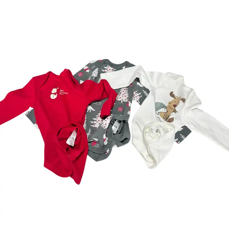 بادی آستین بلند نوزادی سی اند ای مدل 765 مجموعه 3 عددی