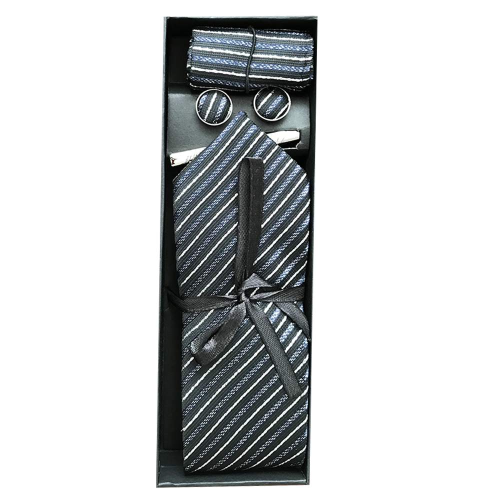 ست کراوات و دستمال جیب و دکمه سردست مردانه مدل SET 007