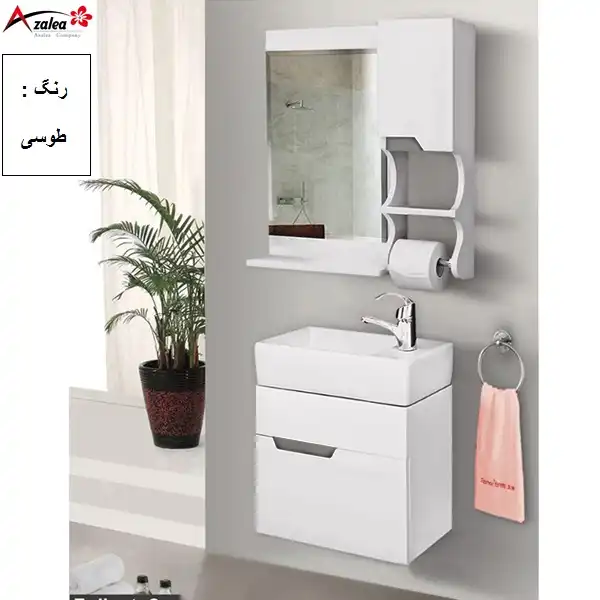 ست کابینت و روشویی آزالیا مدل Andreh02 به همراه آینه و باکس
