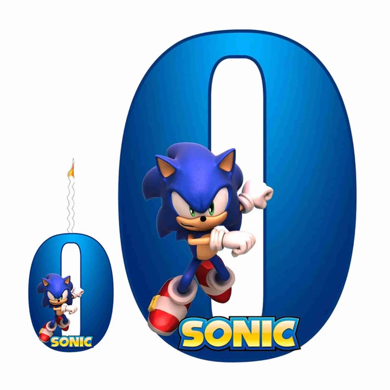 استند تولد مدل عدد 0 طرح سونیک به همراه شمع