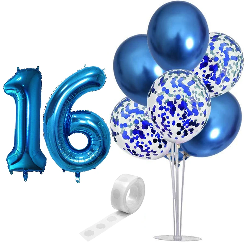 بادکنک آرایی مسترتم طرح کروم شیشه ای پولک دار کد 16 بسته 11 عددی