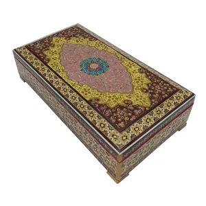 جعبه جواهر خاتم کاری مدل هندسی کد GH-1121