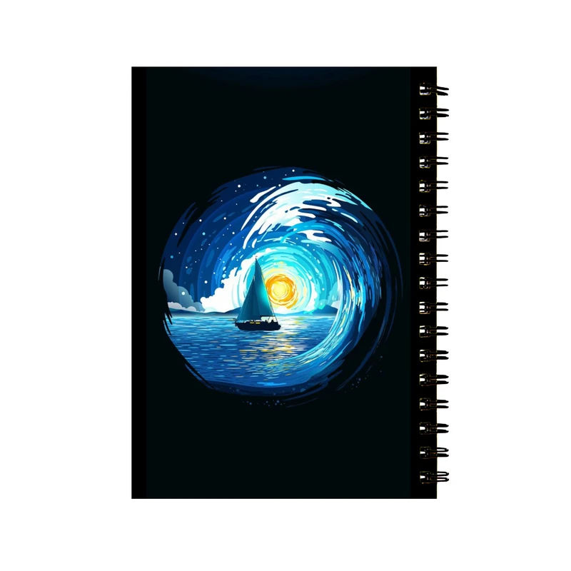 دفتر مشق 50 برگ مدل دریا و قایق کد 28