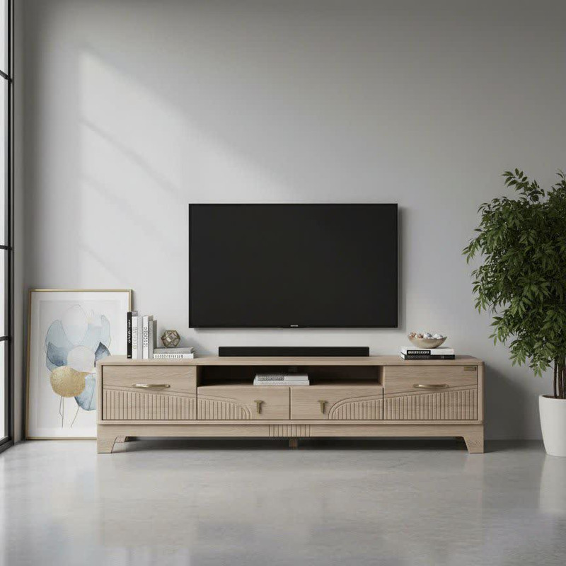 میز تلویزیون آرچین چوب مدل کبریتی  مناسب برای تلویزیون تا 75 اینچ