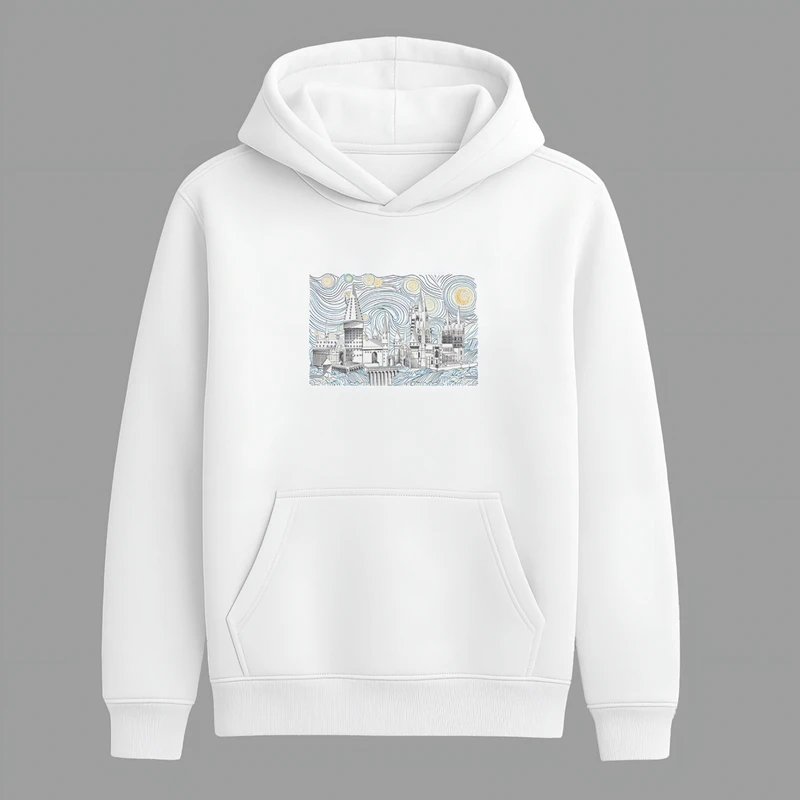 هودی مردانه مدل گلدوزی شب پرستاره کد 10