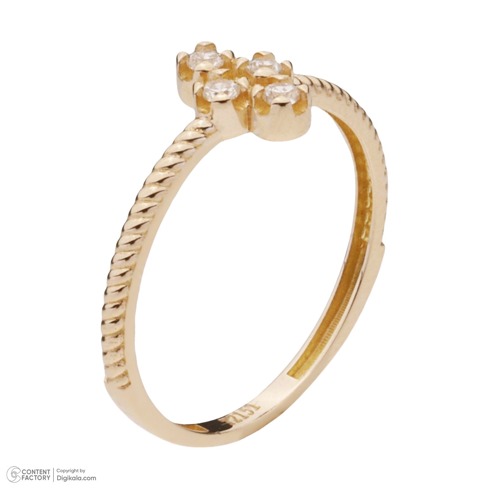 انگشتر طلا کم اجرت 18 عیار زنانه حانیه مدل مینیمال - - 4