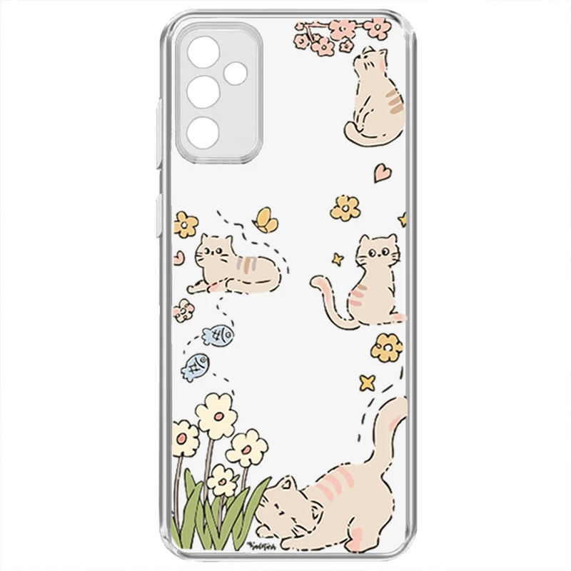 کاور گوشی طرح Cat & Flower مناسب برای گوشی موبایل سامسونگ Galaxy A34