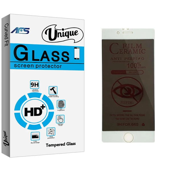 محافظ صفحه نمایش حریم شخصی ای اف اس مدل Unique Glass مناسب برای گوشی موبایل اپل iPhone 6