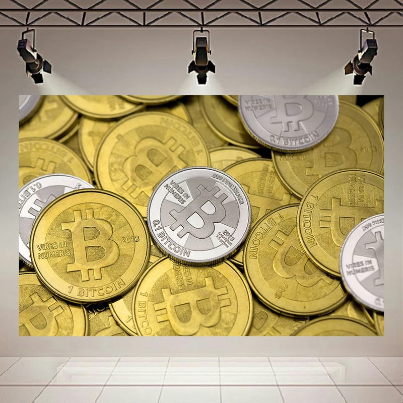 تابلو بوم طرح مخمل بیت کوین مدل ثروت دیجیتال کد AR304847