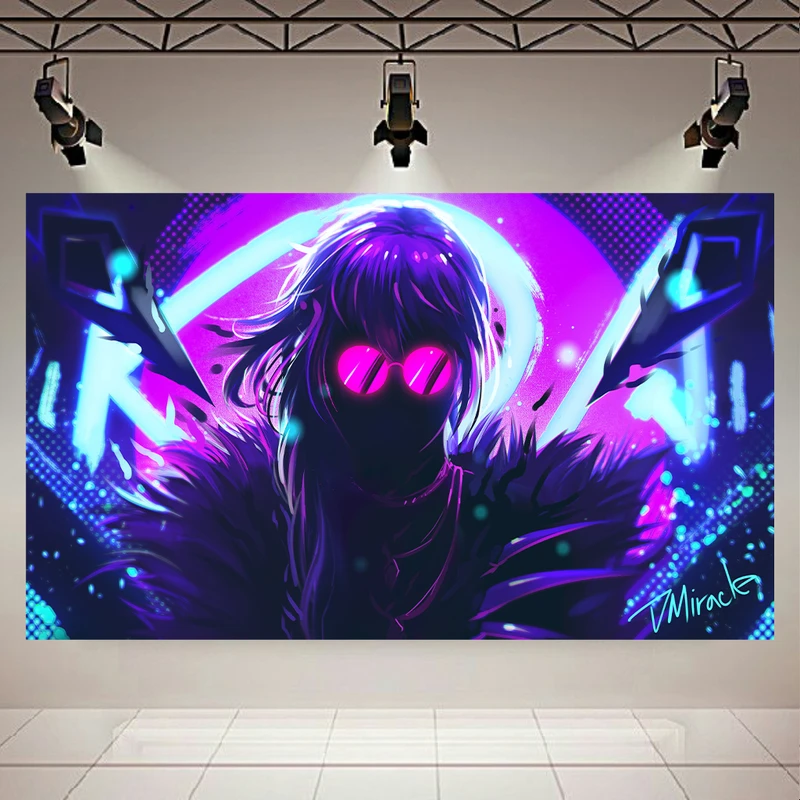 تابلو بوم طرح گیم مدل Akali League of Legends کد AR2077