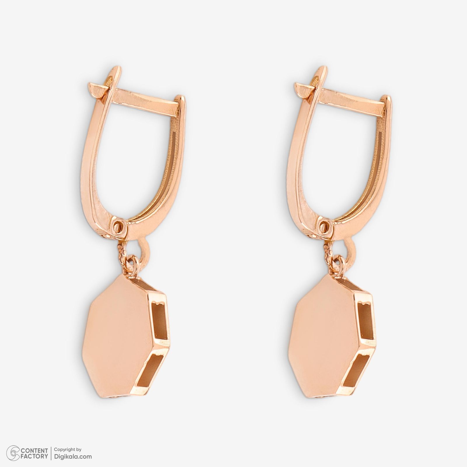 نیم ست طلا 18 عیار زنانه حافا گلد مدل شش ضلعی کد nim02 -  - 3