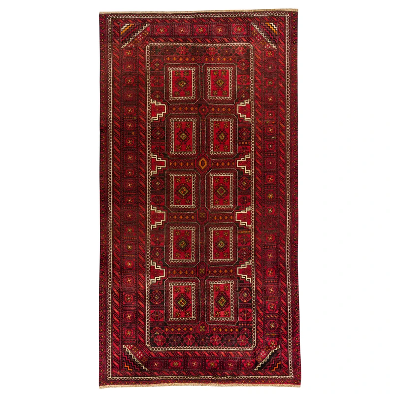 فرش دستبافت سه و نیم متری مدل نقشه بلوچ  کد 34.2917