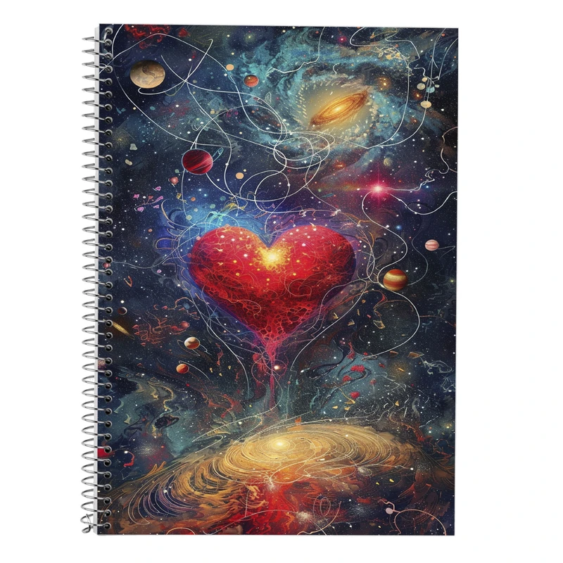 دفتر زبان 50 برگ مدوپد مدل دو خط طرح عاشقانه love کد DF14080