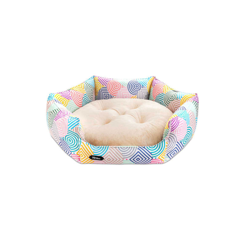 جای خواب سگ و گربه نیناپت مدل 6 ضلعی VIP طرح اشکال هندسی
